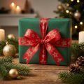 Gift ribbon stars Christmas ribbon red gold 25mm 18m | Floristik24.co.uk