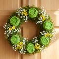 Felt rose green Ø6.5cm 9pcs | Floristik24.co.uk