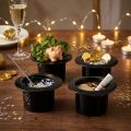 Decorative cylinder black, New Year's Eve, hat as planter H5.5cm 12 pcs | Floristik24.co.uk