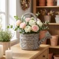 Decorative watering can in a tasteful woven design for elegant home decor, 26cm | Floristik24.co.uk
