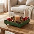 Decorative tray square metal tray green 15×15cm 2pcs | Floristik24.co.uk