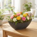Plant bowl with grooves, planting boat, anthracite, 24 cm | Floristik24.co.uk