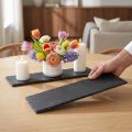 Slate board long, decorative tray natural stone 40×13cm 2pcs | Floristik24.co.uk