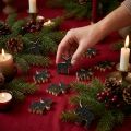 Christmas Decoration Elk Wood Black Glitter 5×5.5cm 12 pcs | Floristik24.co.uk