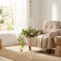 Macrame hanging basket boho style plant pot wood Ø22cm | Floristik24.co.uk
