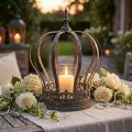 Crown as a lantern, candle decoration, metal crown, antique look, H28cm, Ø21cm | Floristik24.co.uk