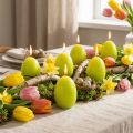 Easter candles, egg-shaped, egg-shaped Easter candles, lime green, 9cm, 20h, 6 pieces | Floristik24.co.uk