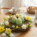 Easter candles, egg-shaped, green, 9cm, 20h, 6 pieces | Floristik24.co.uk