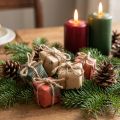 Paper gift boxes mini set, red-green-natural, 2.5x3 cm 18 pcs - Christmas decoration | Floristik24.co.uk
