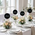 Mini Decorative Chalkboard Flower Picks, Wooden, Round, Black, Ø7.5cm, 12 Pieces, Chalkboard Decoration, Lettering Decoration, Flower Decoration | Floristik24.co.uk