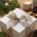 Decorative ribbon Christmas snowflake grey white W25mm L20m | Floristik24.co.uk