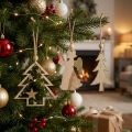 Christmas hangers assorted 10cm with glitter 12 pcs | Floristik24.co.uk