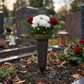 Grave vase anthracite 28.5cm | Floristik24.co.uk