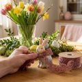 Velvet ribbon Easter eggs decorative ribbon Easter old pink 40mm 5m | Floristik24.co.uk