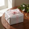 Christmas ribbon organza pink with star motif 15mm 20m | Floristik24.co.uk