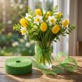 Green jute ribbon, 5cm wide, 40m long | Floristik24.co.uk