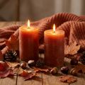 Dark Orange Sunset Pillar Candles 85x120mm, 2 Pieces, Dyed Through, Decoration &amp; Cozy | Floristik24.co.uk
