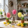 Decorative Easter Eggs Yellow/Pink/Red Crackle Ø15cm 3 Pcs | Floristik24.co.uk
