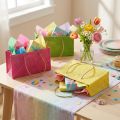 Gift bags with handles paper woven look colorful 20×10×10cm 6pcs | Floristik24.co.uk