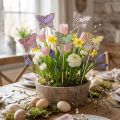 Spring decoration flower plugs wooden butterflies 6cm 10pcs | Floristik24.co.uk