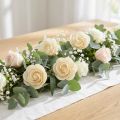 Decorative Roses Cream Artificial Roses Wooden Roses Ø7.5cm 12 pcs | Floristik24.co.uk