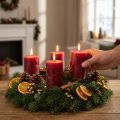 Solid-color pillar candles, dark red, 70x100mm (set of 4) – Long-burning premium candles | Floristik24.co.uk