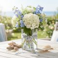 Gift ribbon maritime decoration shells blue 25mm 15m | Floristik24.co.uk