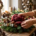 Wool cord, decorative wool, dark red, 10m wool ribbon for floristry &amp; crafts | Floristik24.co.uk