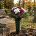 Grave vase 42cm dark green vase grave decoration funeral floristry 5pcs | Floristik24.co.uk