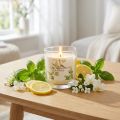Scented candle in glass bergamot lime basil Ø7.5cm H8.5cm | Floristik24.co.uk