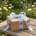 Gift Ribbon Cornflower Silk Ribbon Blue 25mm 18m | Floristik24.co.uk