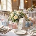 Wedding decorative satin ribbon “Mr. &amp; Mrs.” for elegant decoration | Floristik24.co.uk