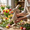 Wooden Bunny Spring Easter Decoration Decorative Bunny H25cm | Floristik24.co.uk