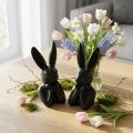 Thinking Rabbit Bust Black 7×6×15cm 2pcs | Floristik24.co.uk