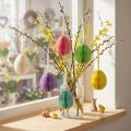 Set of 6 Hanging Honeycomb Easter Eggs in Pastel Colours – 8cm | Floristik24.co.uk