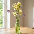 Decorative vase glass flower vase yellow green pattern Ø10cm H25cm | Floristik24.co.uk
