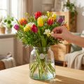Flower vase glass clear glass vase table decoration Ø18cm H22cm | Floristik24.co.uk