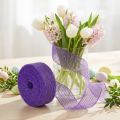 Purple jute ribbon, 5cm wide, 40m long | Floristik24.co.uk