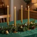 Taper candles 300/23 Gold dinner candles 12pcs | Floristik24.co.uk