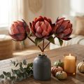 Decorative Protea artificial artificial flowers red-orange 34cm 3pcs | Floristik24.co.uk
