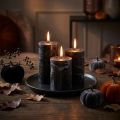 Elegant black pillar candles, solid color, 70x100mm, 4 pieces - decoration, Christmas, Halloween | Floristik24.co.uk
