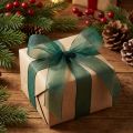 Organza ribbon green gift ribbon woven edge fir green 25mm 50m | Floristik24.co.uk