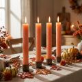 Taper candles colored Orange Peach 34×240mm 4pcs | Floristik24.co.uk