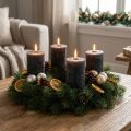 Solid-color pillar candles, anthracite, 70x100mm, set of 4 – decoration, Advent, long burning time | Floristik24.co.uk