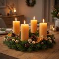 Solid-colored candles honey 50×100mm 4 pcs | Floristik24.co.uk