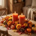 Solid colored candles orange 85x150mm 2pcs | Floristik24.co.uk