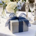 Organza ribbon gift ribbon dark blue ribbon blue selvedge 40mm 50m | Floristik24.co.uk