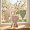 Heart made of wood, decorative heart for hanging, heart decoration H16cm 6 pcs | Floristik24.co.uk