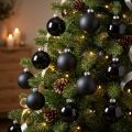 Mini Christmas tree ball, tree decoration mix, Christmas balls black H4.5cm Ø4cm real glass 24 pcs | Floristik24.co.uk