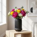 Ceramic vase with grooves Black ceramic vase Ø13cm H20cm | Floristik24.co.uk